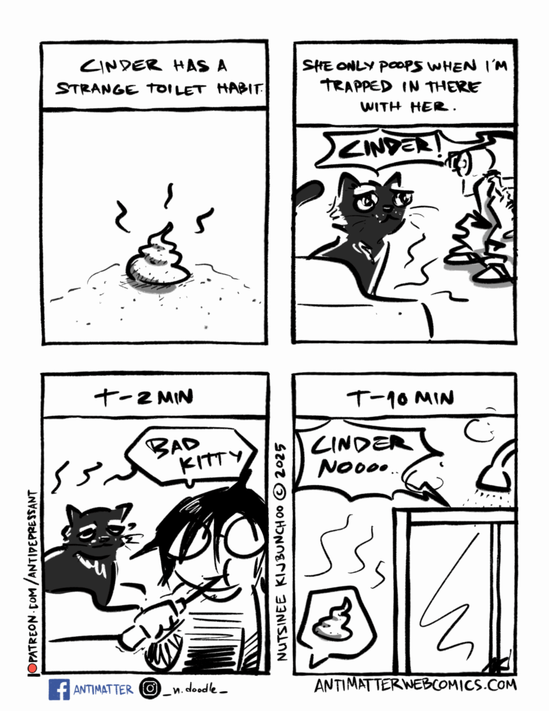 I've decided that she's best described as dark gray in my comic. Her actual fur color is quite tricky to describe...